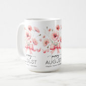 Mug Belle Fleur de Mois de Naissance / Pavot d'Août (Devant gauche)