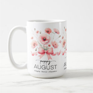 Mug Belle Fleur de Mois de Naissance / Pavot d'Août