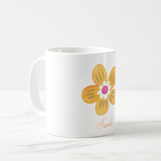 Mug Belle Fleur Orange (Devant gauche)