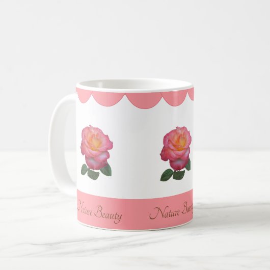 Mug Belle Fleur Rose (Devant gauche)