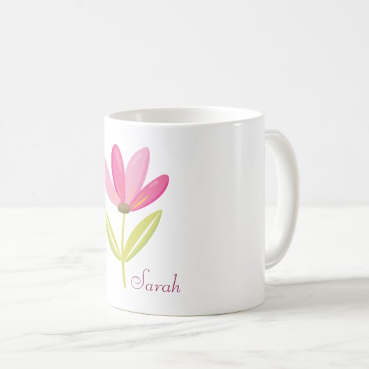 Mug Belle Fleur rose (Devant droit)