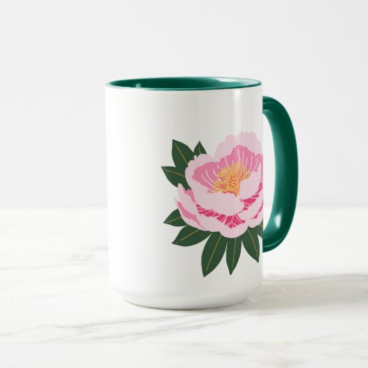 Mug Belle Fleur rose (Devant droit)