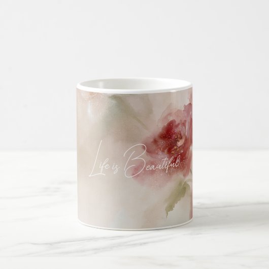 Mug Belle Fleur Rouge Florale (Centre)