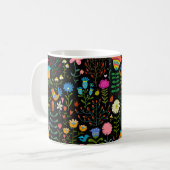 Mug Belle fleurs dessinée à la main illustration motif (Devant gauche)