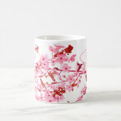 Mug Belle fleurs rose cerisier floral Custom (Centre)