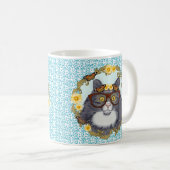 Mug Belle Floof Chat portant des lunettes de muscade (Devant droit)