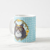 Mug Belle Floof Chat portant des lunettes de muscade (Devant gauche)