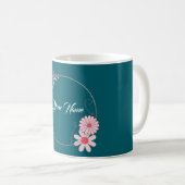 Mug Belle Floral Thème Propre Nom Mug. (Devant droit)