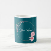 Mug Belle Floral Thème Propre Nom Mug. (Centre)