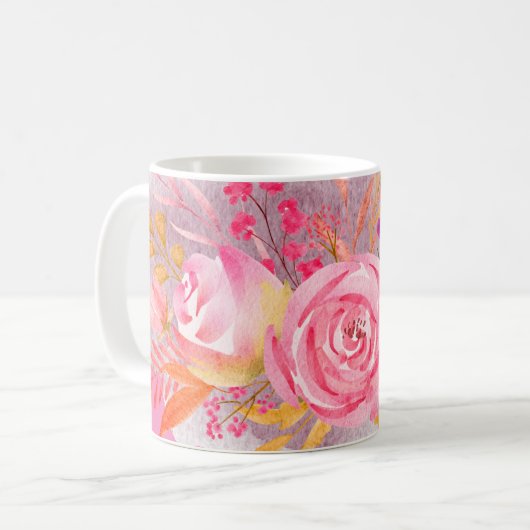 Mug Belle florale rose (Devant gauche)