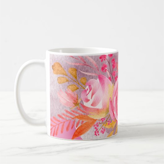 Mug Belle florale rose (Gauche)