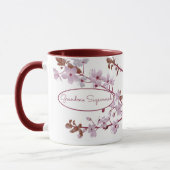 Mug Belle florale rose cerise fleurs sur mesure (Gauche)