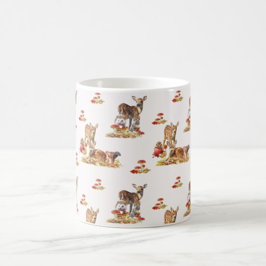 Mug Belle Forêt Animale Automne Motif Art (Centre)