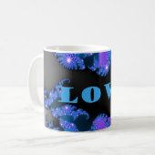 Mug Belle Galactique Blue Love Texte Motif Design, (Devant gauche)
