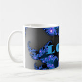 Mug Belle Galactique Blue Love Texte Motif Design, (Gauche)