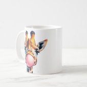 Mug belle girafe soufflant bubblegum (Devant gauche)