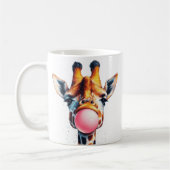 Mug belle girafe soufflant bubblegum (Gauche)