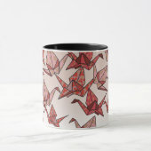 Mug Belle Grue Papier Origami Rouge (Centre)