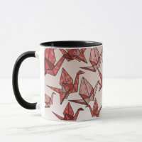 Belle Grue Papier Origami Rouge