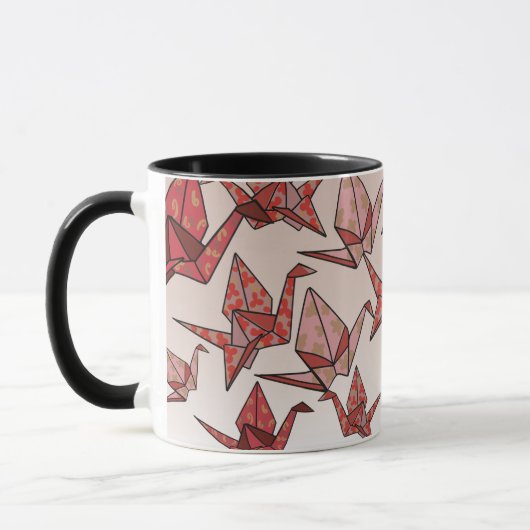 Mug Belle Grue Papier Origami Rouge (Gauche)