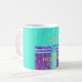 Mug Belle Happy Holidays Blue Cyan conception vectorie (Devant gauche)
