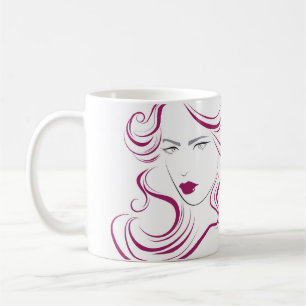 Mug Belle icône fille cheveux violet cheveux coiffure 
