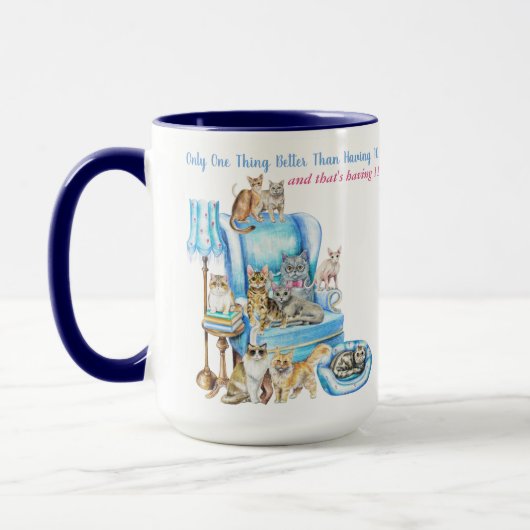 Mug Belle Illustration Crazy Cat Lady Customisée (Gauche)