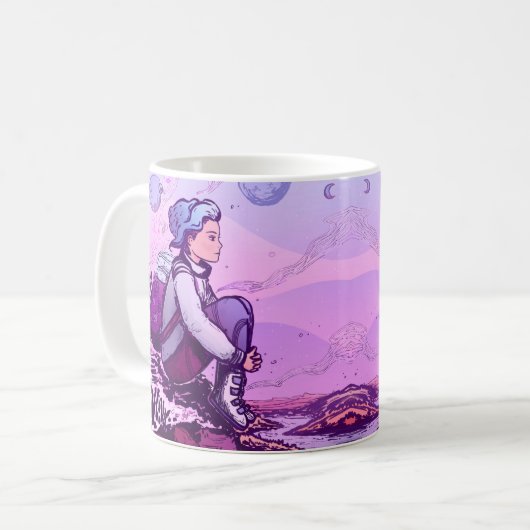 Mug Belle illustration de fille (Devant gauche)