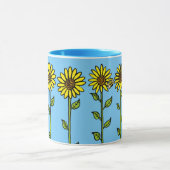 Mug Belle illustration Fleurs de soleil et Bumblebee (Centre)