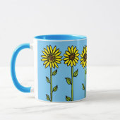 Mug Belle illustration Fleurs de soleil et Bumblebee (Gauche)