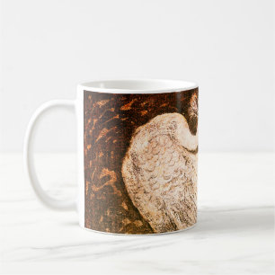 Mug Belle illustration vintage de paon blanc
