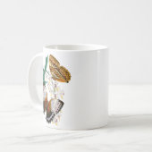 Mug Belle illustration Vintage de papillon floral (Devant gauche)