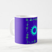 Mug Belle Iridescente Blue Floral Art peinture à l'hui (Devant gauche)