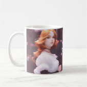 Mug Belle Jeune Fille Parmi Les Fleurs Roses Portrait (Gauche)