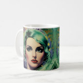 Mug Belle Lavande & Green Retro Style Space Woman (Devant gauche)