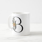 Mug belle lettre florale B (Devant gauche)