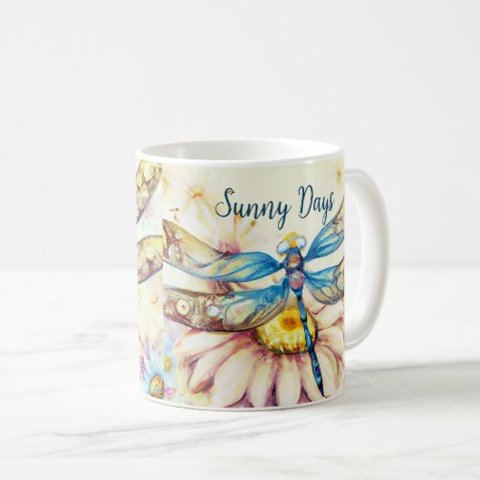 Mug Belle libellule aquarelle, (Devant droit)