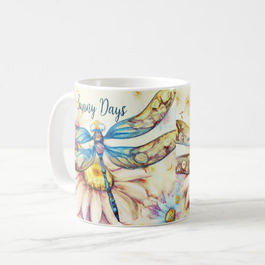 Mug Belle libellule aquarelle, (Devant gauche)