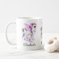 Belle licorne avec Rainbow Mane & Tail