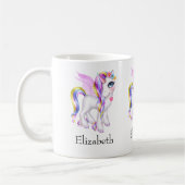 Mug Belle licorne avec Rainbow Mane & Tail (Gauche)