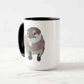 Mug belle loutre design Combo Mug, 15 oz (Devant gauche)