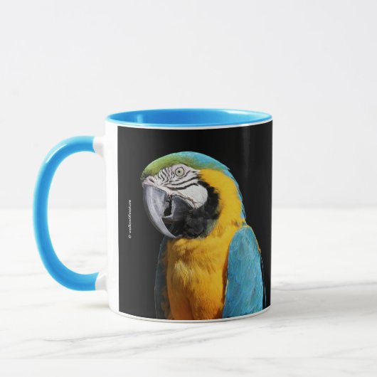 Mug Belle Macaw Bleue et Or (Gauche)