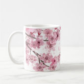 Mug Belle main peinte cerise en fleurs Imprimer (Gauche)