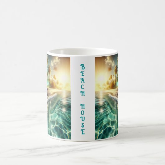 Mug Belle maison de plage Sunset à thème (Centre)
