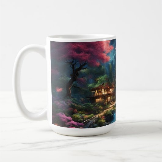 Mug Belle maison et jardins dans un pays magique (Gauche)