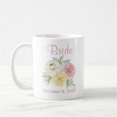 Mug Belle mariée de fleurs d'aquarelle (Gauche)