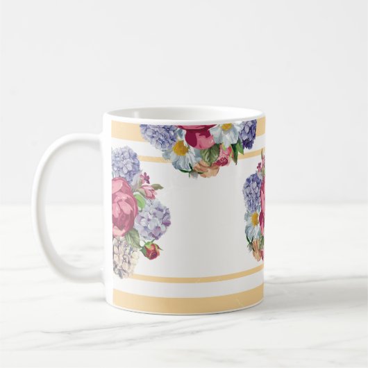 Mug Belle motif sans couture fleurie avec hydrangea p (Gauche)