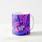 Mug Belle Musique Notes vives Pink Purple Blue Aqua (Devant droit)
