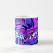 Mug Belle Musique Notes vives Pink Purple Blue Aqua (Centre)