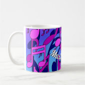 Mug Belle Musique Notes vives Pink Purple Blue Aqua (Gauche)